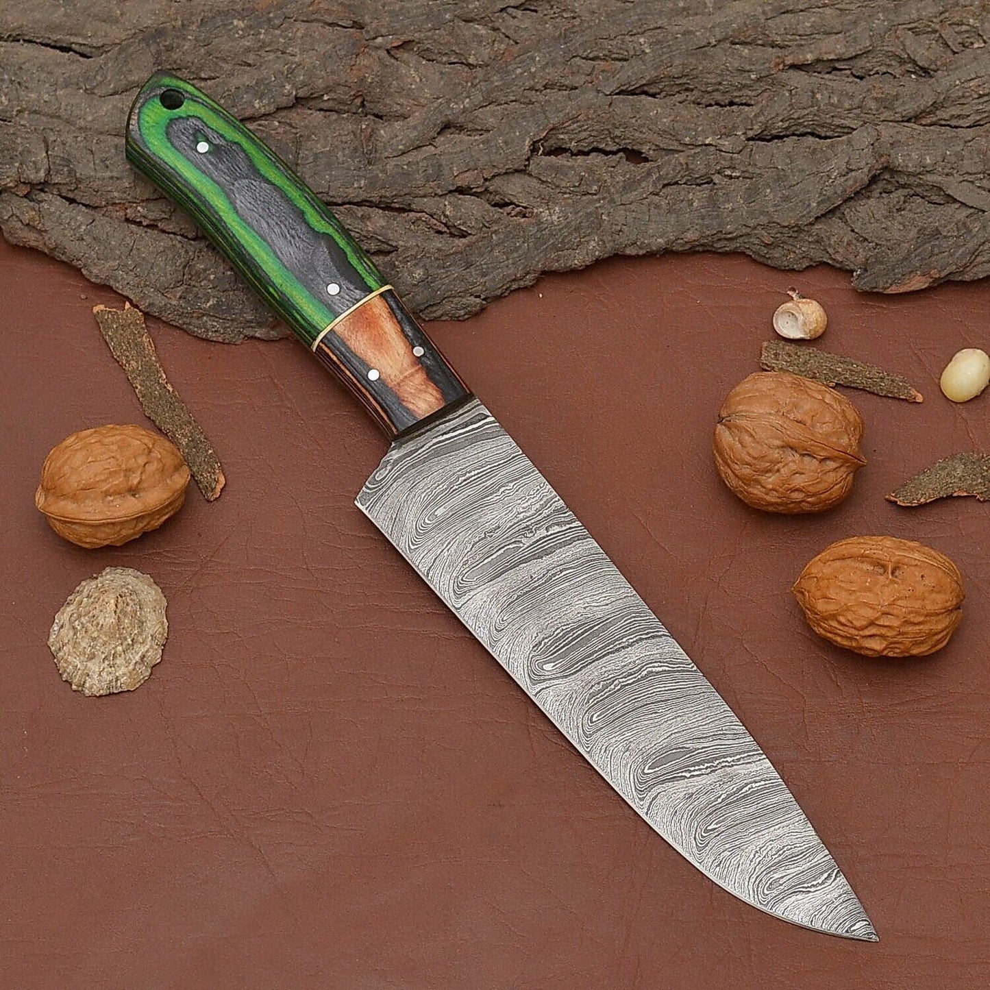 Professional Damascus Steel Fillet Knife  Handmade 12 Chef Knife With Sheath 1
