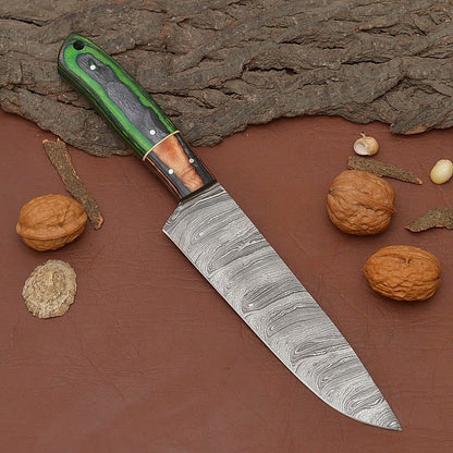Professional Damascus Steel Fillet Knife  Handmade 12 Chef Knife With Sheath 1