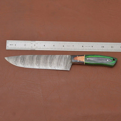 Professional Damascus Steel Fillet Knife  Handmade 12 Chef Knife With Sheath 2