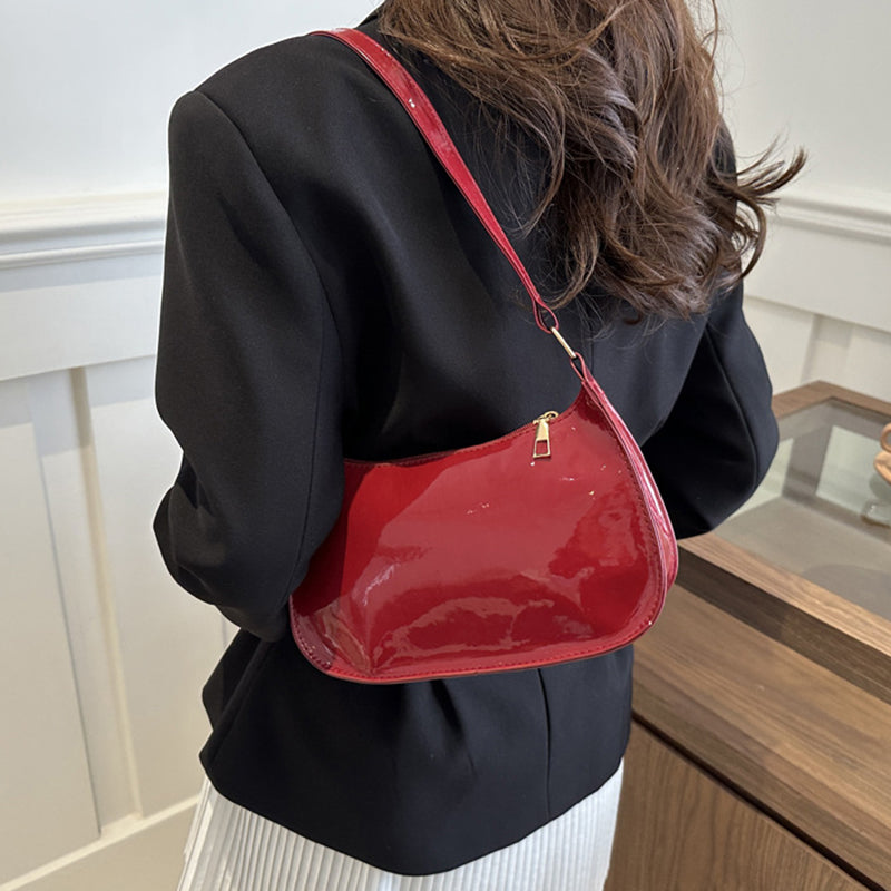 Women's Retro Solid Color Handbag, Leather Shoulder Underarm Bag, Casual Hobos Purses and Fashion Ladies Hand Bags