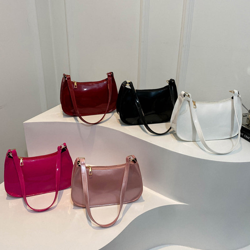 Women's Retro Solid Color Handbag, Leather Shoulder Underarm Bag, Casual Hobos Purses and Fashion Ladies Hand Bags