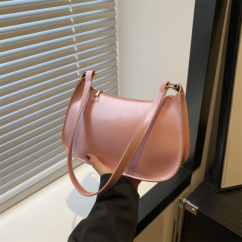 Women's Retro Solid Color Handbag, Leather Shoulder Underarm Bag, Casual Hobos Purses and Fashion Ladies Hand Bags