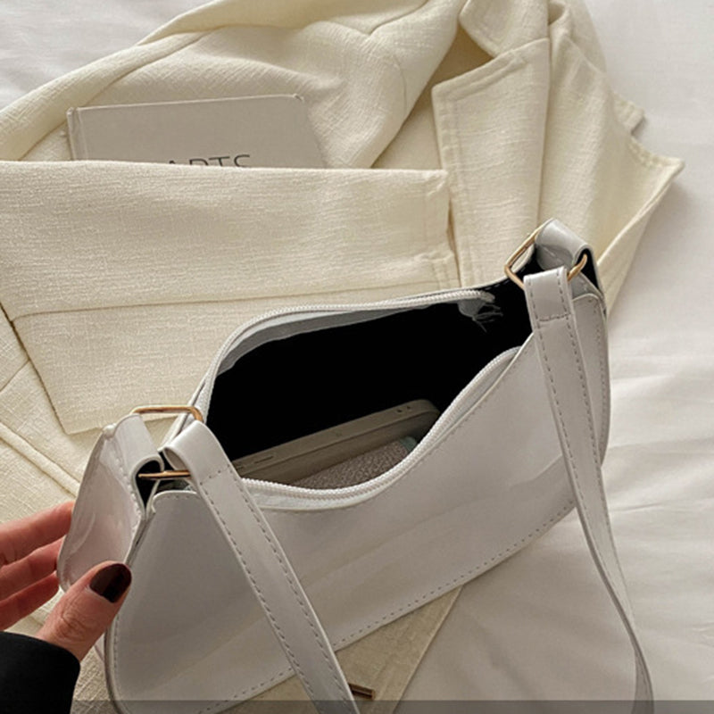Women's Retro Solid Color Handbag, Leather Shoulder Underarm Bag, Casual Hobos Purses and Fashion Ladies Hand Bags