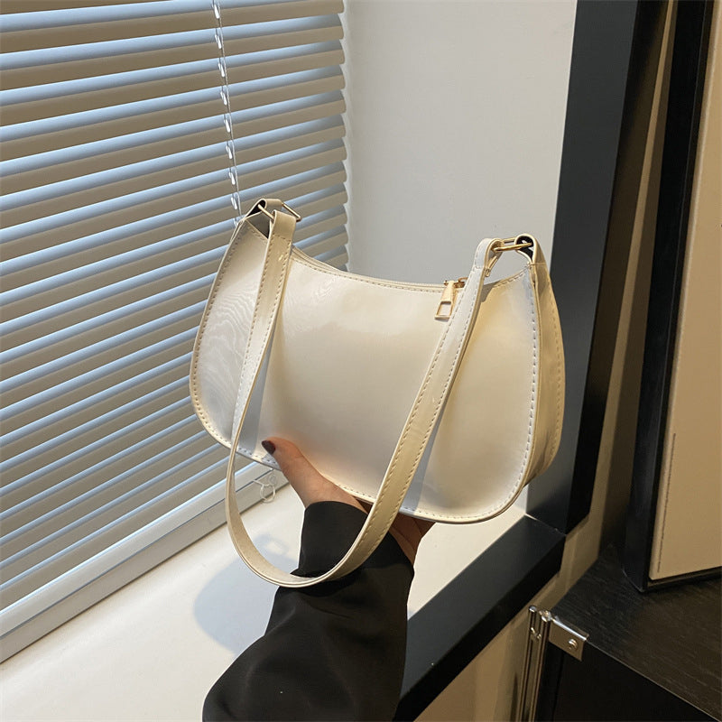 Women's Retro Solid Color Handbag, Leather Shoulder Underarm Bag, Casual Hobos Purses and Fashion Ladies Hand Bags