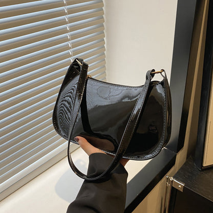 Women's Retro Solid Color Handbag, Leather Shoulder Underarm Bag, Casual Hobos Purses and Fashion Ladies Hand Bags