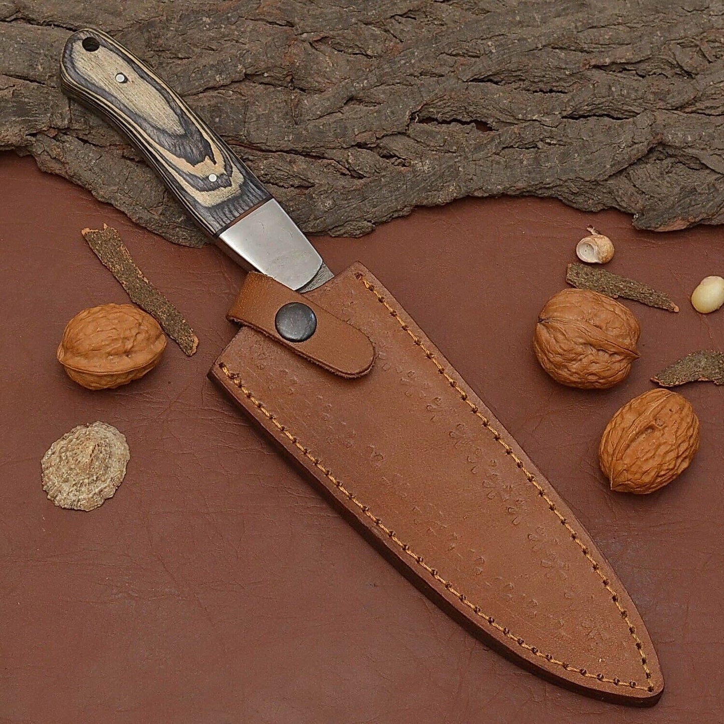 Handmade Damascus Steel Chef Fillet Knife  7 Kitchen Knife With Pakka Wood Handle 3