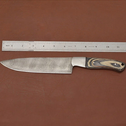 Handmade Damascus Steel Chef Fillet Knife  7 Kitchen Knife With Pakka Wood Handle 1