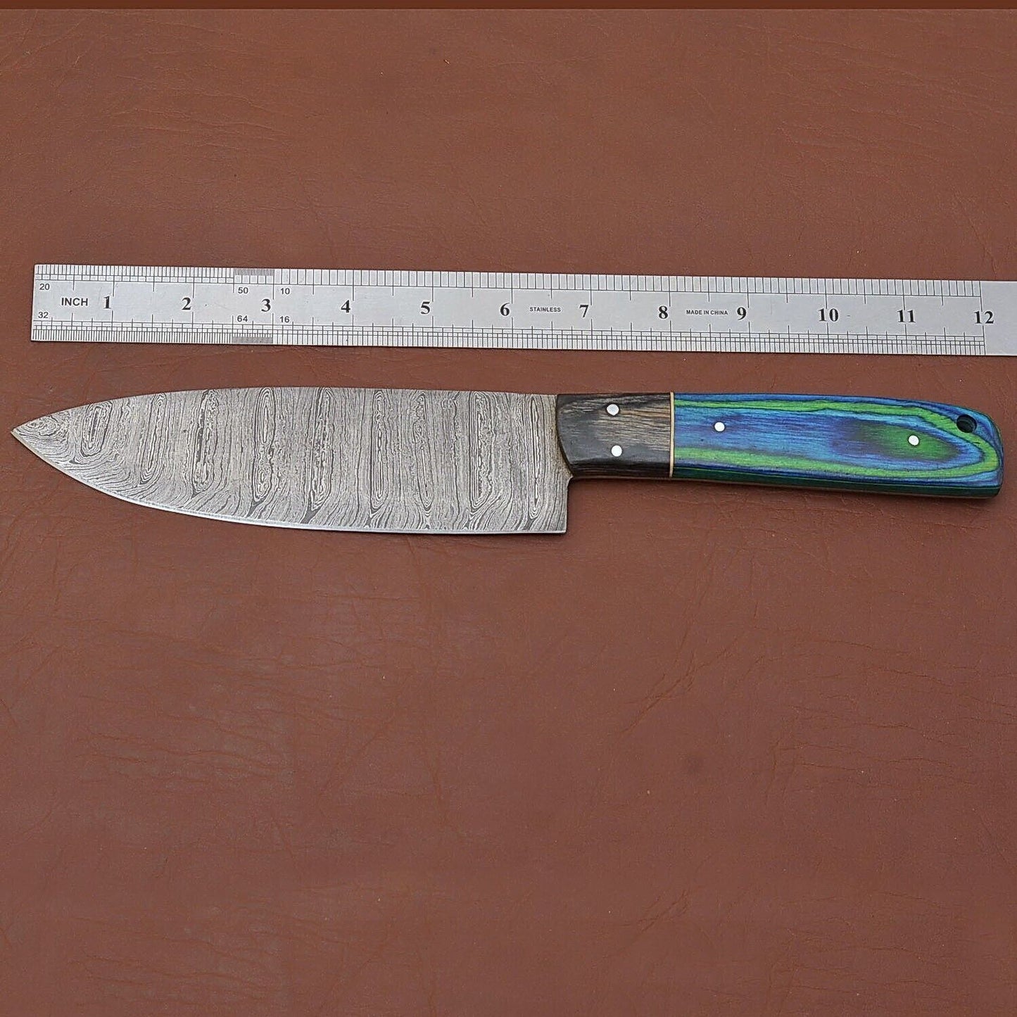 Premium Handmade Damascus Steel Kitchen Knife  12 Chef Fillet Knife With Wooden Handle 1