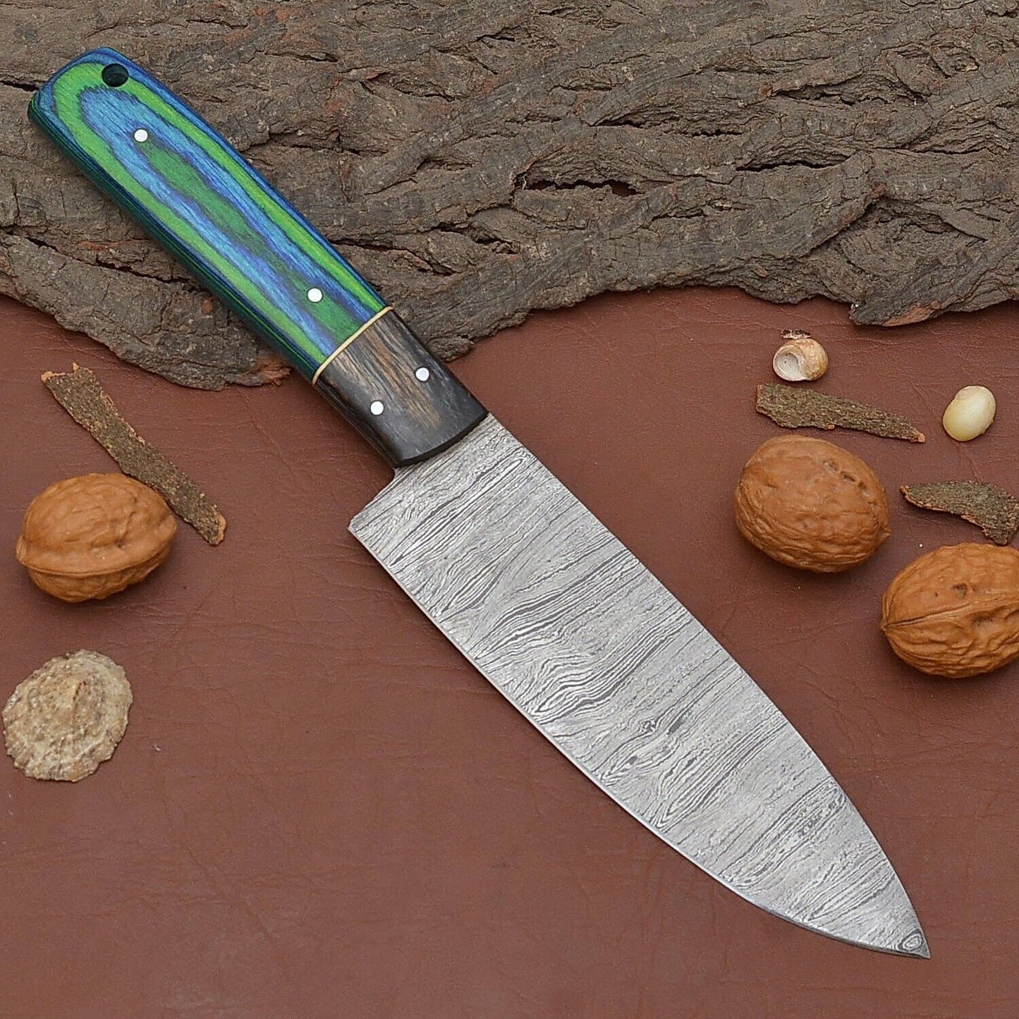 Premium Handmade Damascus Steel Kitchen Knife  12 Chef Fillet Knife With Wooden Handle 2