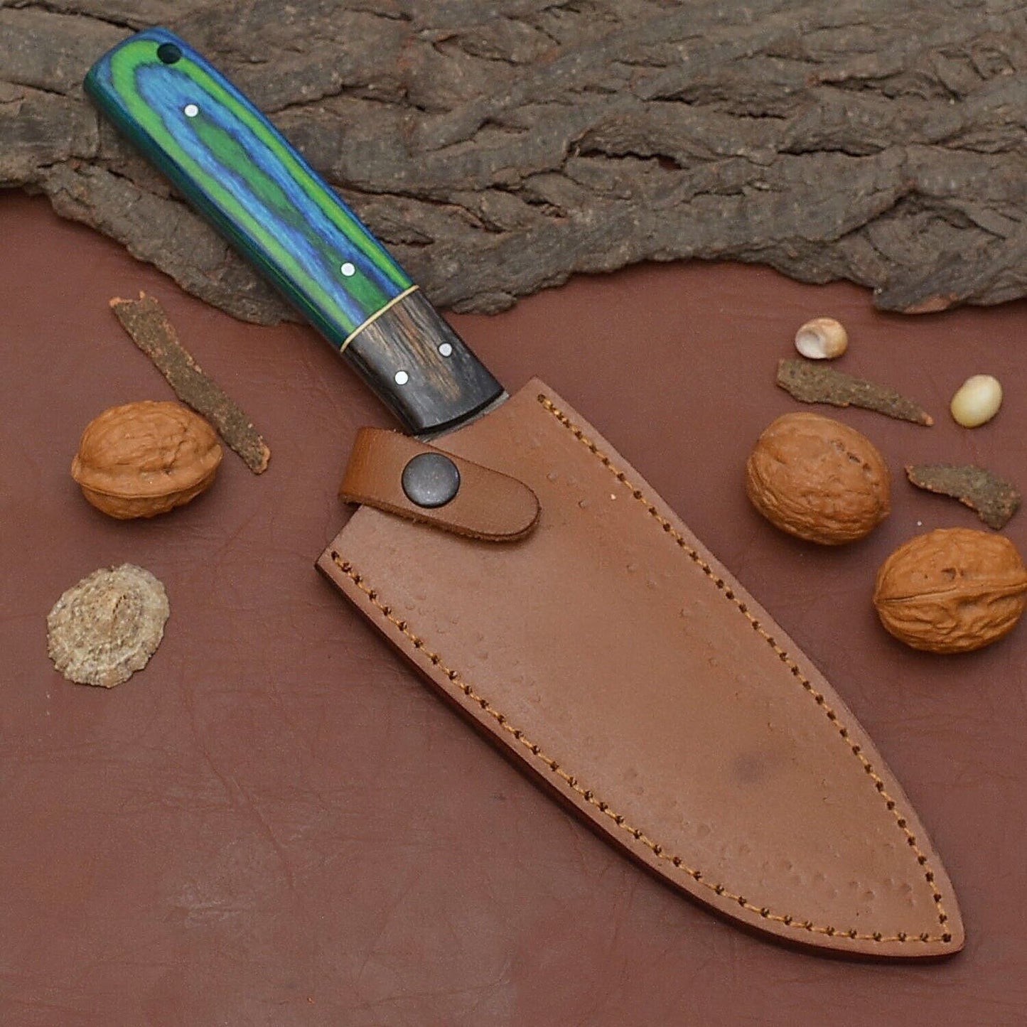 Premium Handmade Damascus Steel Kitchen Knife  12 Chef Fillet Knife With Wooden Handle 3