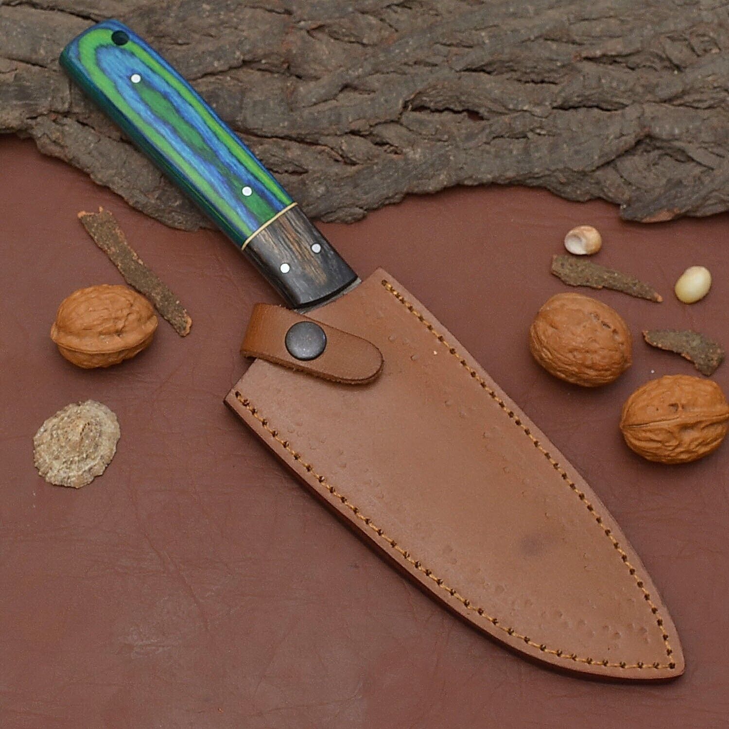 Premium Handmade Damascus Steel Kitchen Knife  12 Chef Fillet Knife With Wooden Handle 3