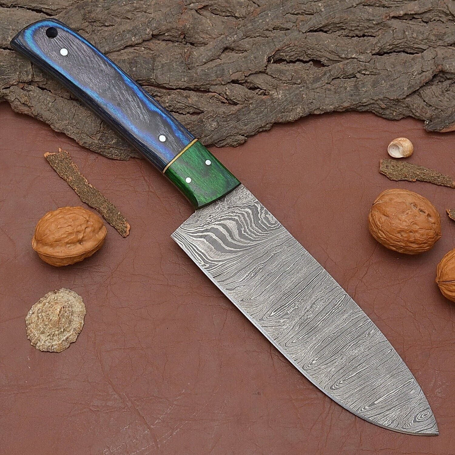 Damascus Steel Fillet Knife  Handmade Chef Knife For Kitchen  Outdoor Use 2