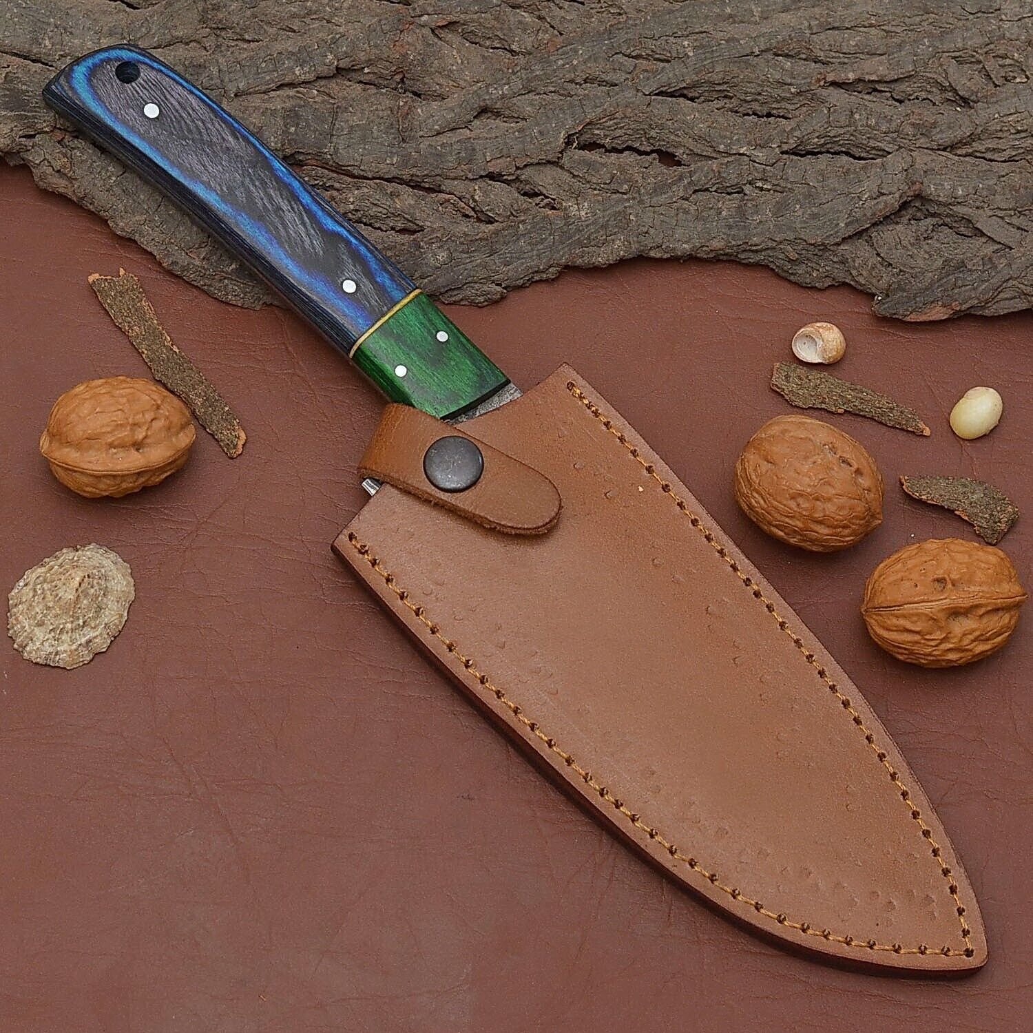 Damascus Steel Fillet Knife  Handmade Chef Knife For Kitchen  Outdoor Use 3