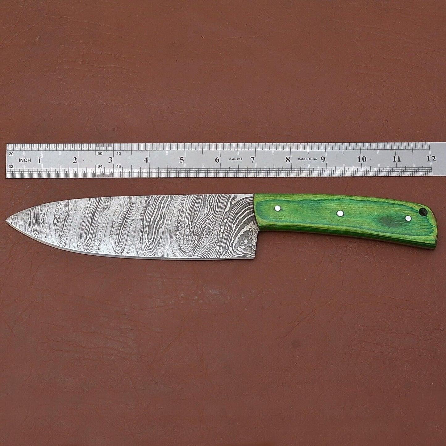 Razor Sharp Handmade Damascus Chef Fillet Knife  Wood Handle Knife With Sheath 2