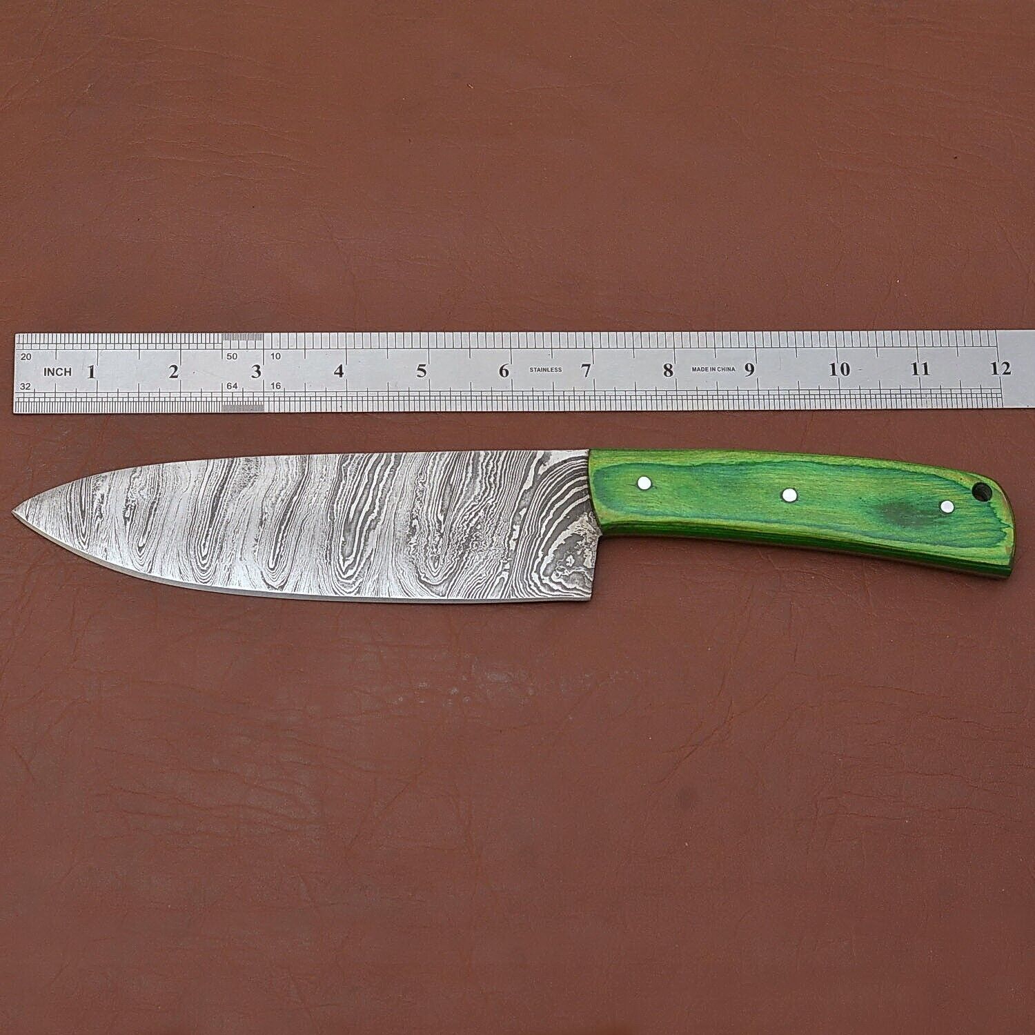 Razor Sharp Handmade Damascus Chef Fillet Knife  Wood Handle Knife With Sheath 2