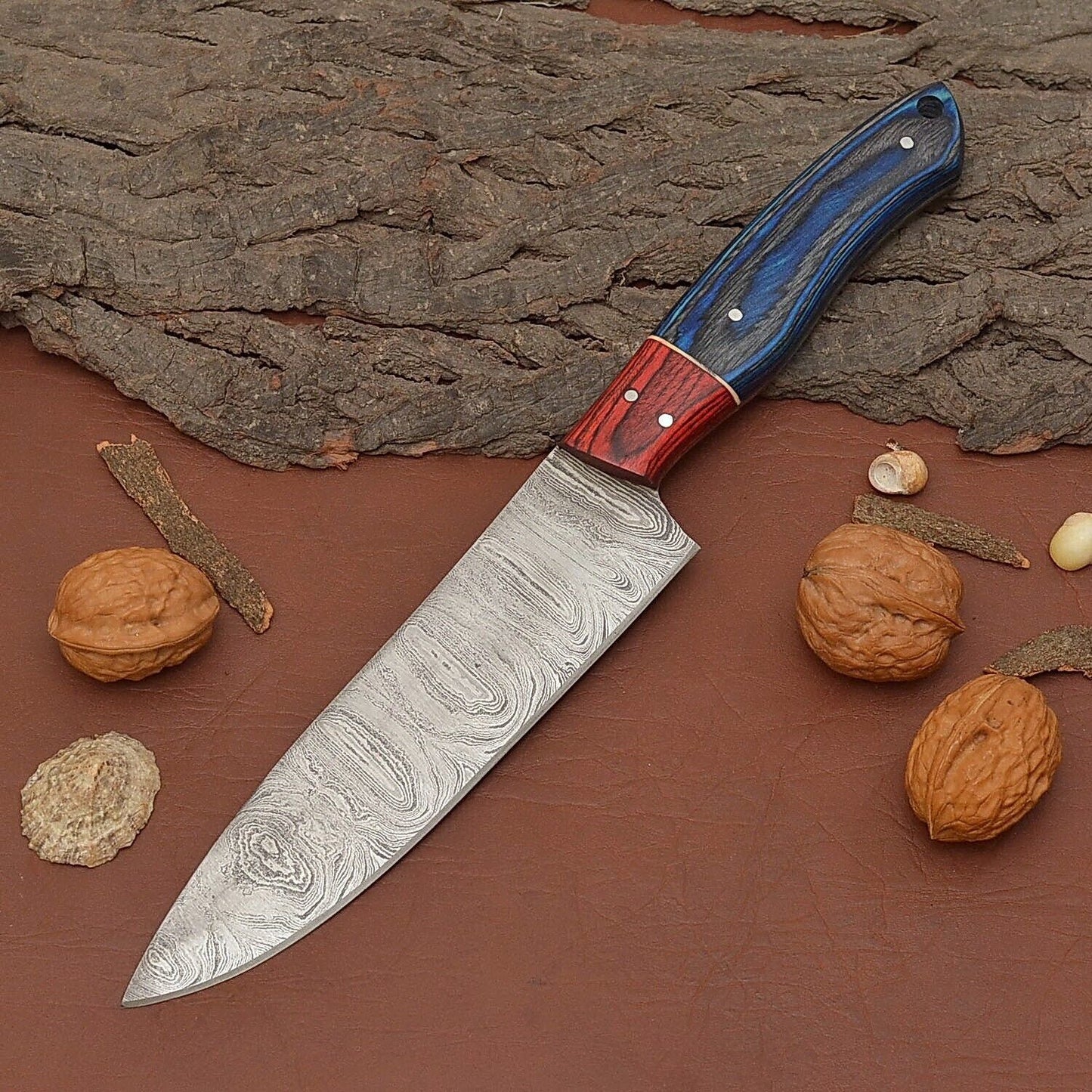 Custom Hand-Forged Damascus Steel Fillet Knife – 7 Inch Blade for Precision Cutting