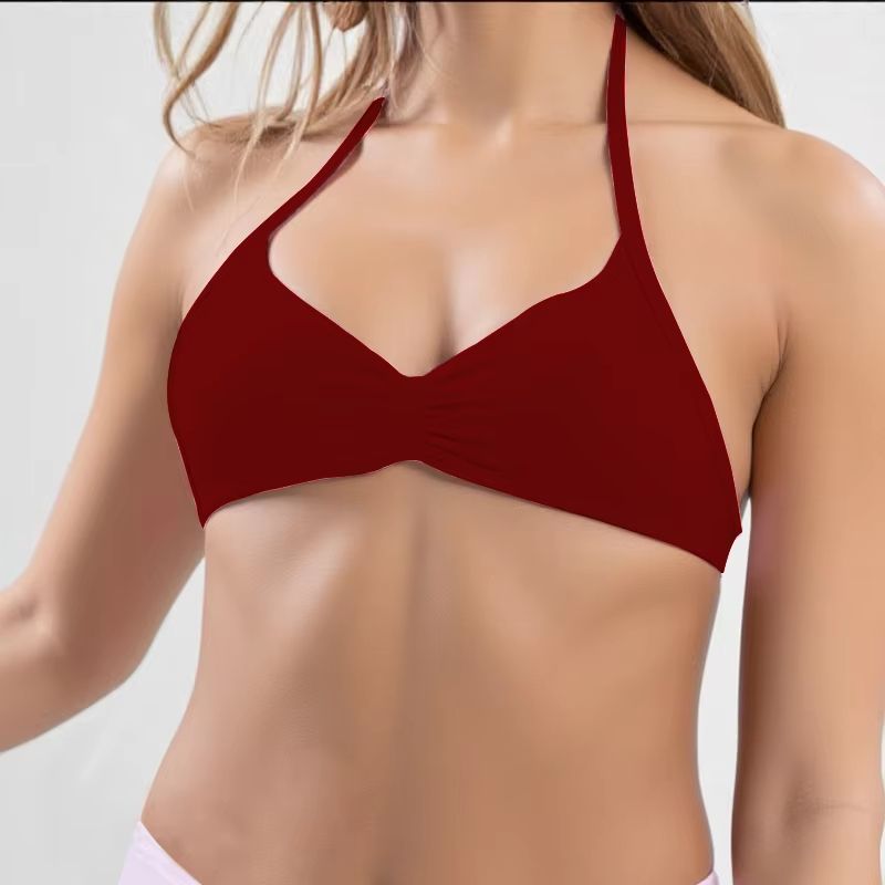 FlexEase Strappy Sports Bra  Seamless HighSupport Yoga Top With Thin Halter Straps For Women 17