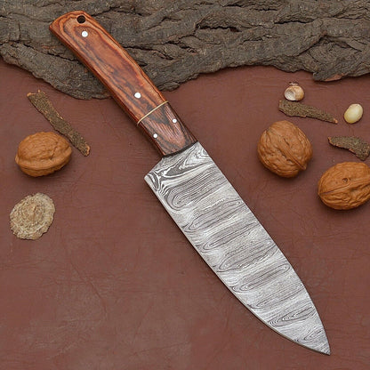 Authentic Damascus Steel Fillet Knife  Handmade Kitchen  Hunting Knife 1