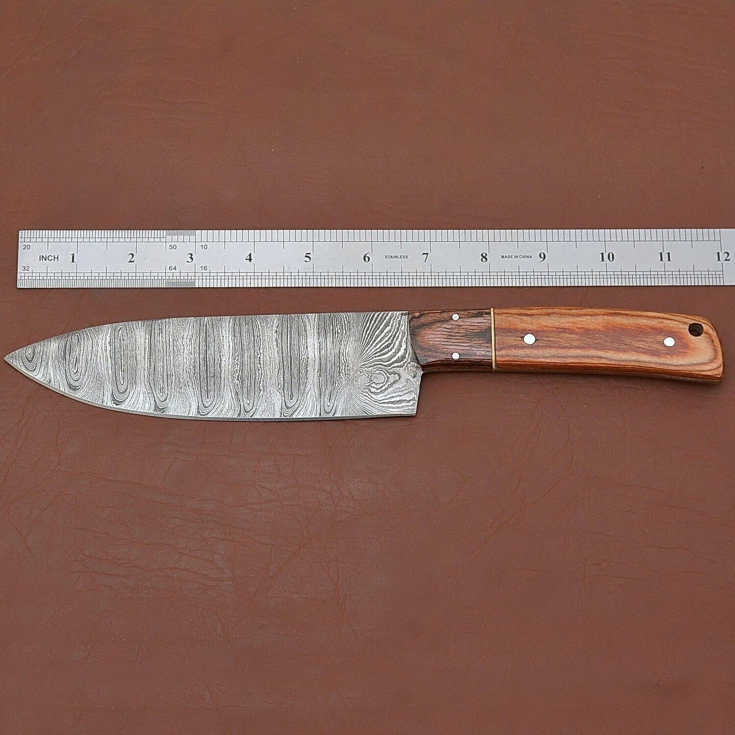 Authentic Damascus Steel Fillet Knife  Handmade Kitchen  Hunting Knife 2