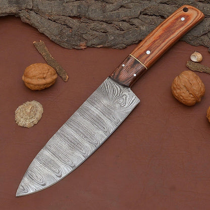 Authentic Damascus Steel Fillet Knife – Handmade Kitchen & Hunting Knife