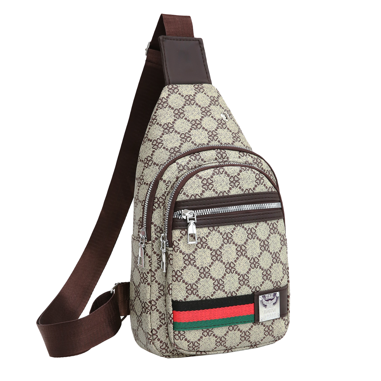 Casual Men's Crossbody Bag, Multifunction Shoulder Messenger Bag, Cloth Chest Handbag with Earphone Hole