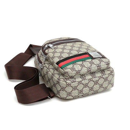 Casual Men's Crossbody Bag, Multifunction Shoulder Messenger Bag, Cloth Chest Handbag with Earphone Hole