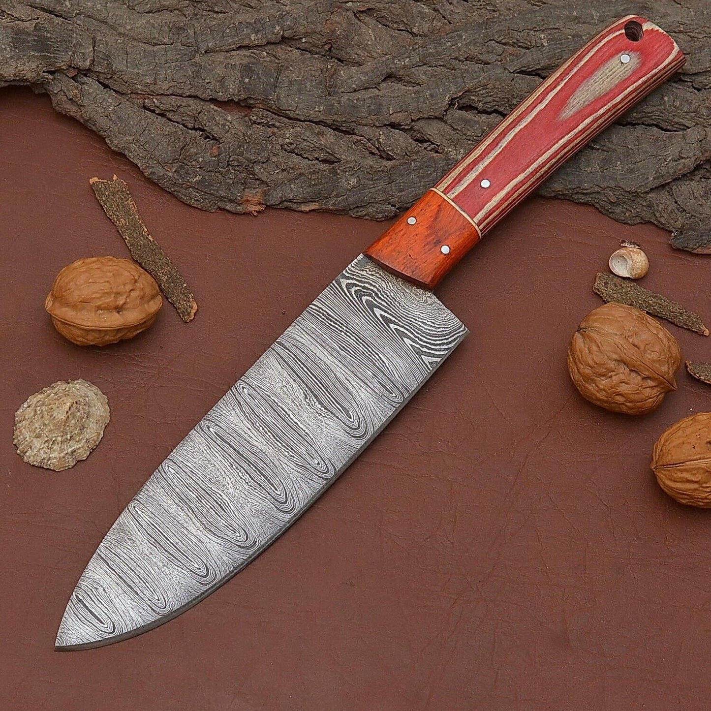 HandForged Damascus Steel Kitchen Fillet Knife  Razor Sharp 12 Chef Knife 2