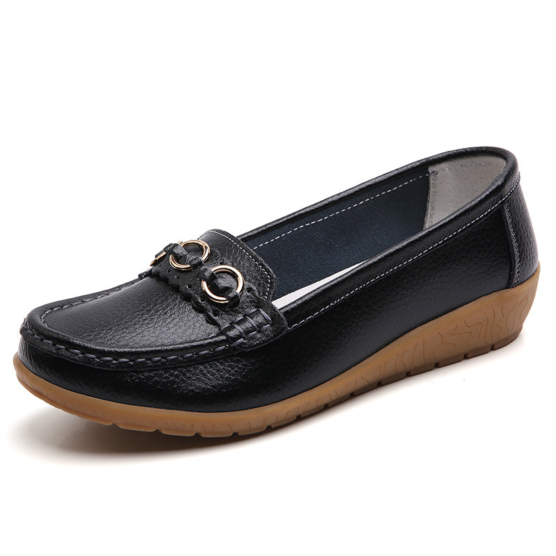 Leather Woman Shoes Soft Low Heels Flat Shoes For Women Casual Elegant Heel Flats Comfortable Femal 5