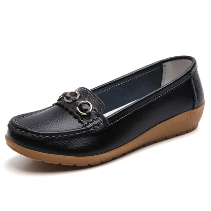 Leather Woman Shoes Soft Low Heels Flat Shoes For Women Casual Elegant Heel Flats Comfortable Femal 5