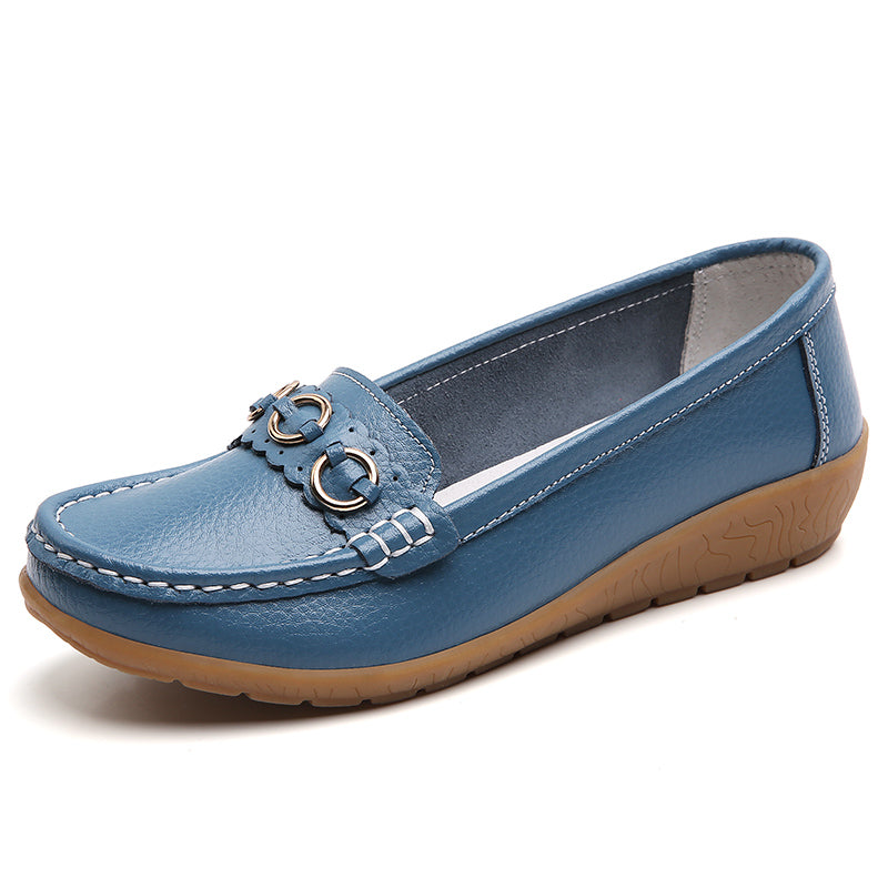 Leather Woman Shoes Soft Low Heels Flat Shoes For Women Casual Elegant Heel Flats Comfortable Femal 6