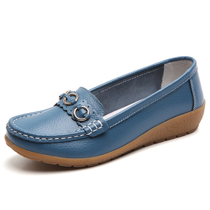 Leather Woman Shoes Soft Low Heels Flat Shoes For Women Casual Elegant Heel Flats Comfortable Femal 6