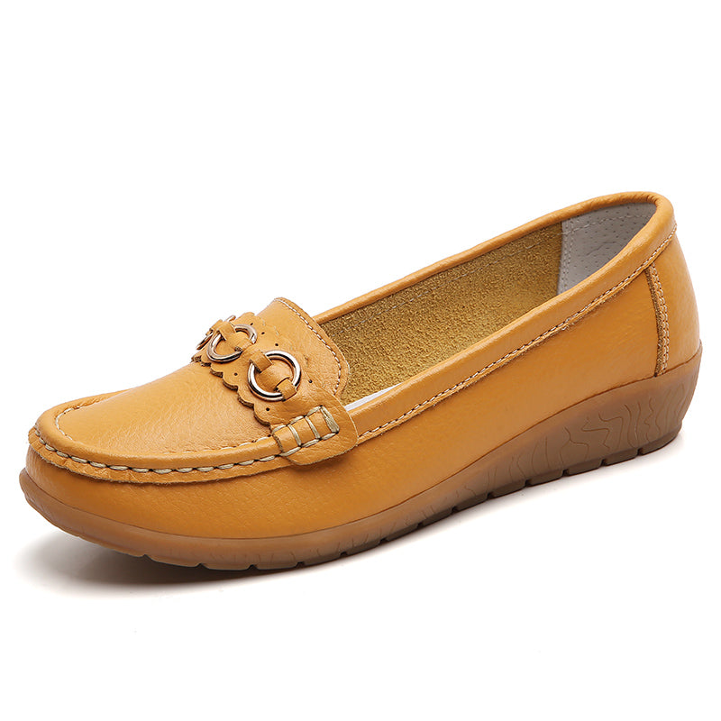 Leather Woman Shoes Soft Low Heels Flat Shoes For Women Casual Elegant Heel Flats Comfortable Femal 7