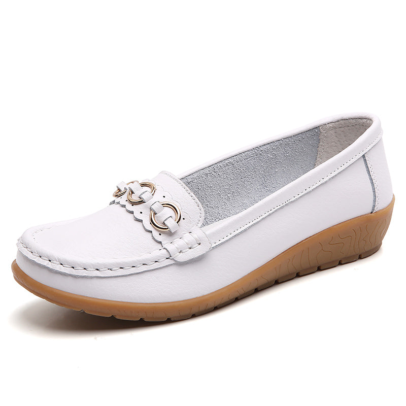 Leather Woman Shoes Soft Low Heels Flat Shoes For Women Casual Elegant Heel Flats Comfortable Femal 8