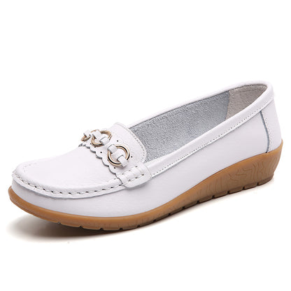 Leather Woman Shoes Soft Low Heels Flat Shoes For Women Casual Elegant Heel Flats Comfortable Femal 8