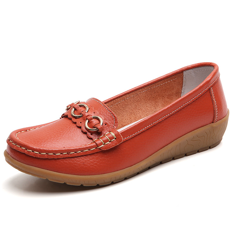 Leather Woman Shoes Soft Low Heels Flat Shoes For Women Casual Elegant Heel Flats Comfortable Femal 10