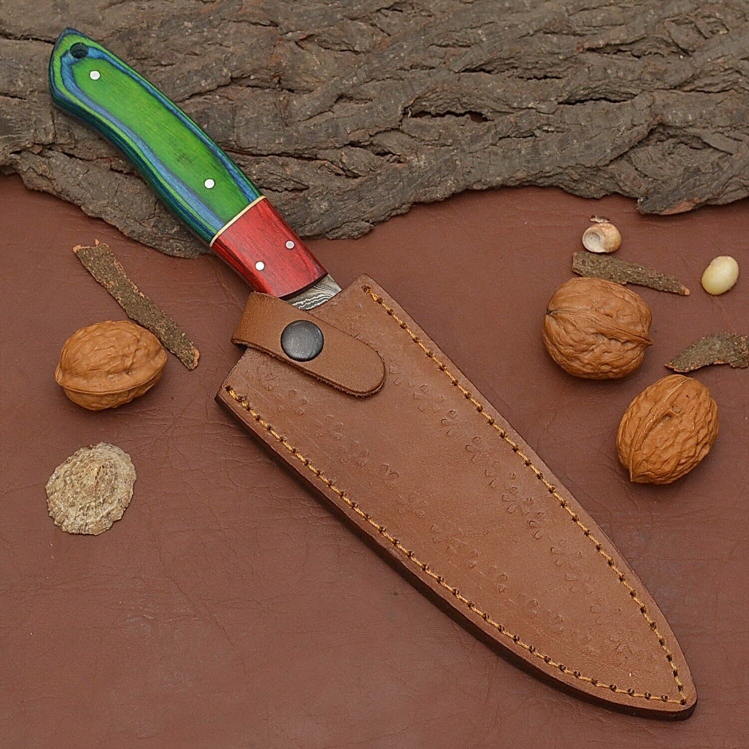 Master Chef Handmade Damascus Steel Fillet Knife  Elegant Pakka Wood Handle 3