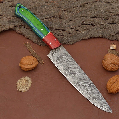 Master Chef Handmade Damascus Steel Fillet Knife  Elegant Pakka Wood Handle 2