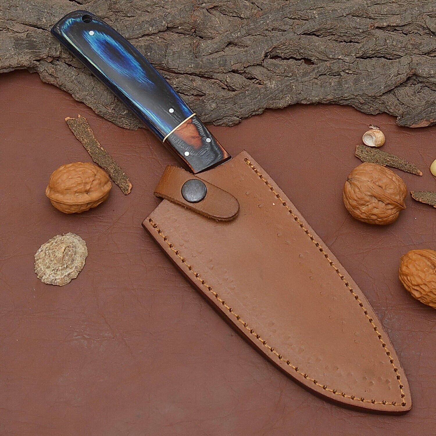Artisan Damascus Steel Chef Fillet Knife  Handmade Cooking  Camping Knife 3