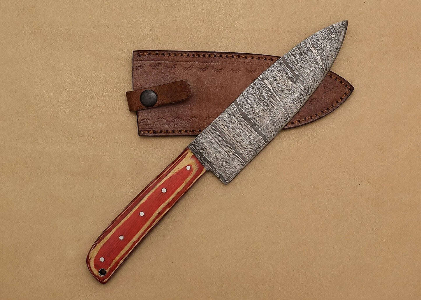 Handmade Damascus Steel Fillet Knife  Professional Kitchen Knife Gift 1
