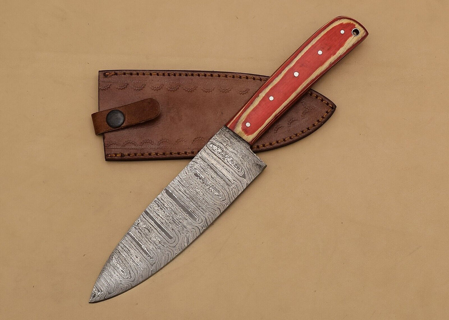 Handmade Damascus Steel Fillet Knife  Professional Kitchen Knife Gift 2