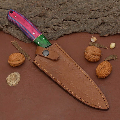 Handcrafted Damascus Steel Chef Knife  7 Inch Fillet Knife For Kitchen  Outdoor Tasks 3