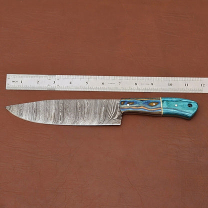 Custom Handmade Damascus Steel Fillet Knife  Professional 7 Chef Knife With Wooden Handle 2