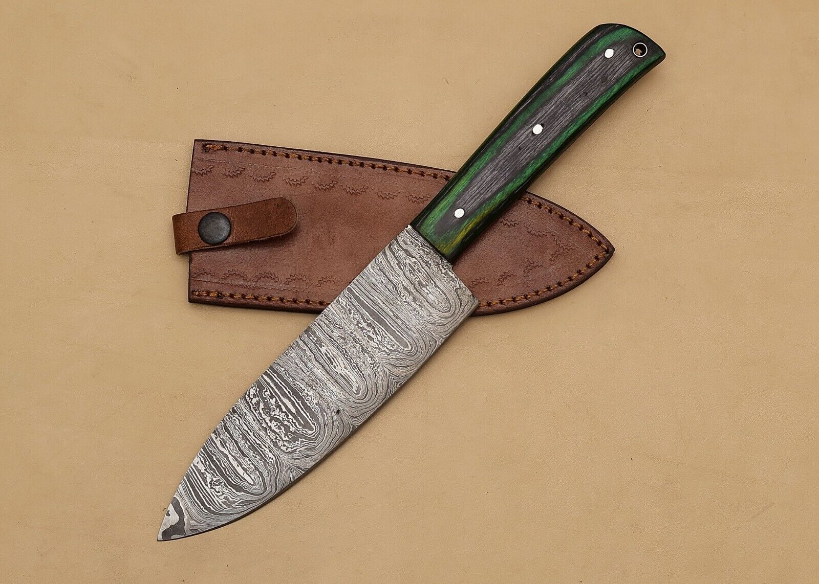 Razor Sharp Handmade Damascus Steel Fillet Knife  12 Chef Knife With Pakka Wood Handle 2