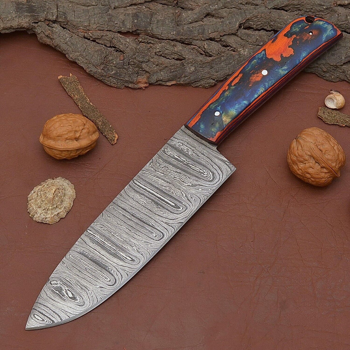 Artisan Handmade Damascus Steel Fillet Knife  Perfect For Cooking Camping  Hunting 2