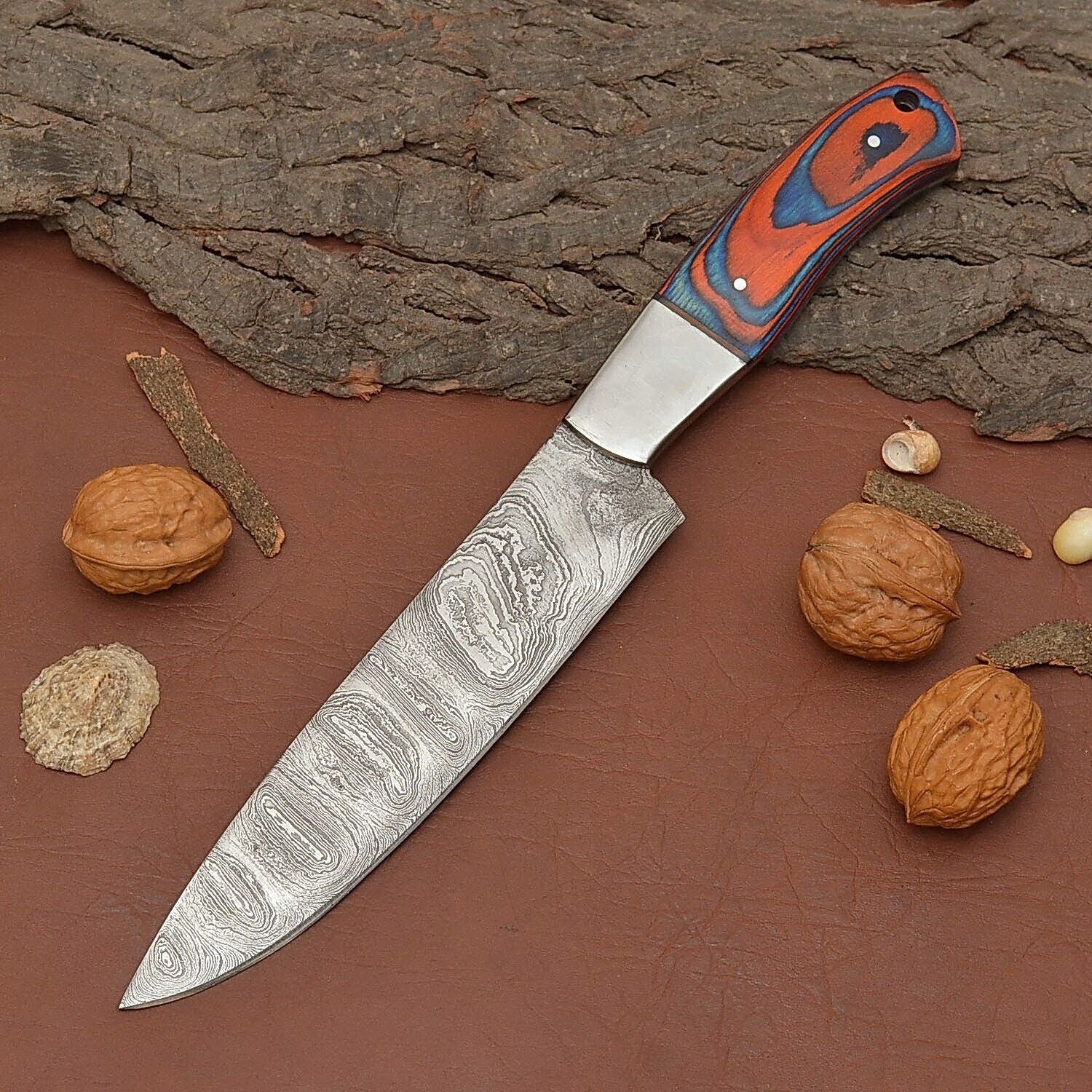 Professional Damascus Steel Fillet Knife – 12" Custom Handmade Kitchen Knife