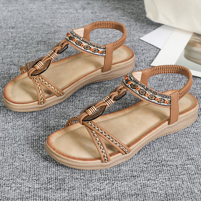 Bohemia Style Women Sandals Mix Color Flat Summer Sandals Shoes For Women Lightweight Classic Summe 5