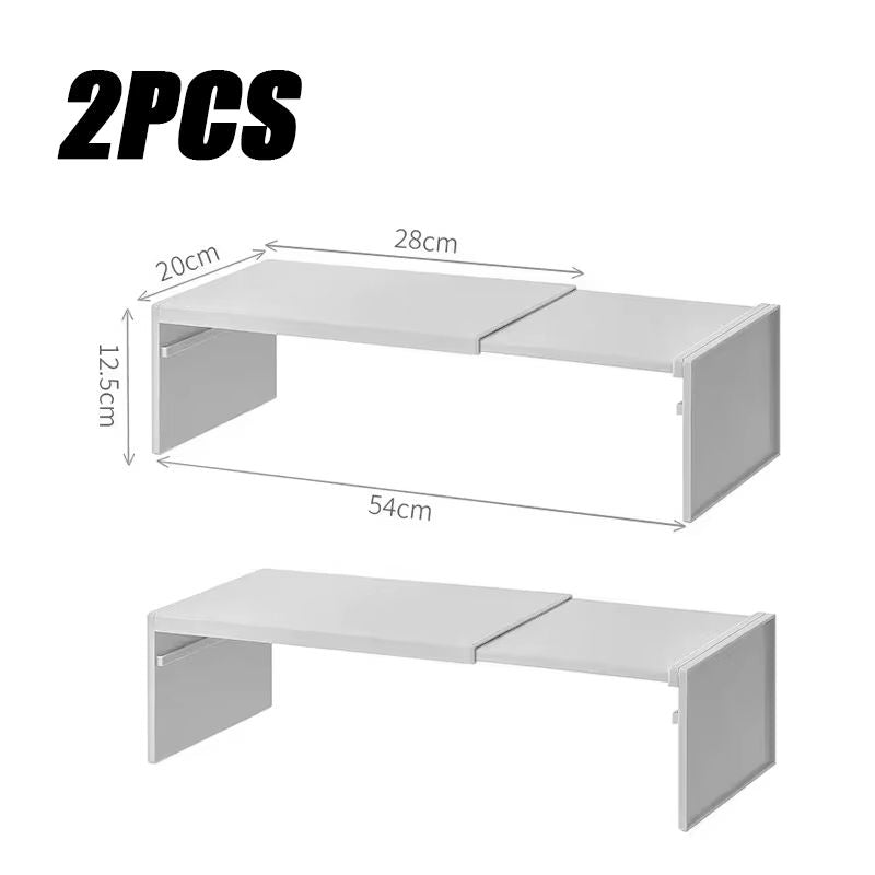 SpaceEase Retractable Kitchen Cabinet Organizer  Adjustable Shelf  Spice Rack For Cupboards Bottles 10