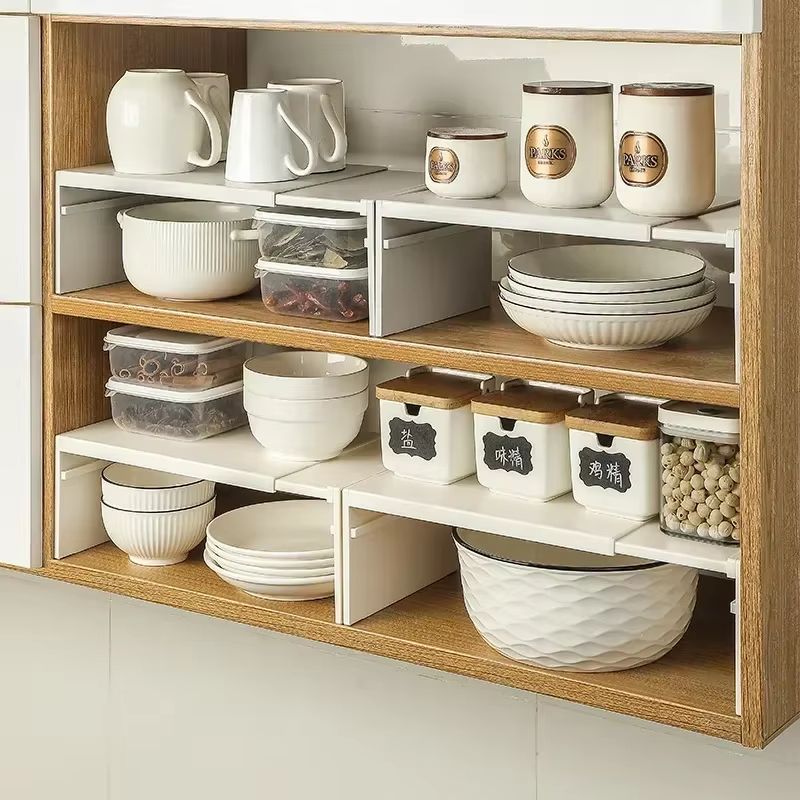 SpaceEase Retractable Kitchen Cabinet Organizer  Adjustable Shelf  Spice Rack For Cupboards Bottles 3