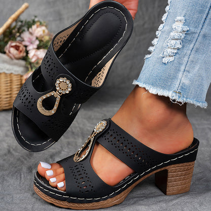 Luxury Platform Womens Sandals Peep Toe Heels  Heeled Slippers For Summer Fashion Comfortable Styli 5