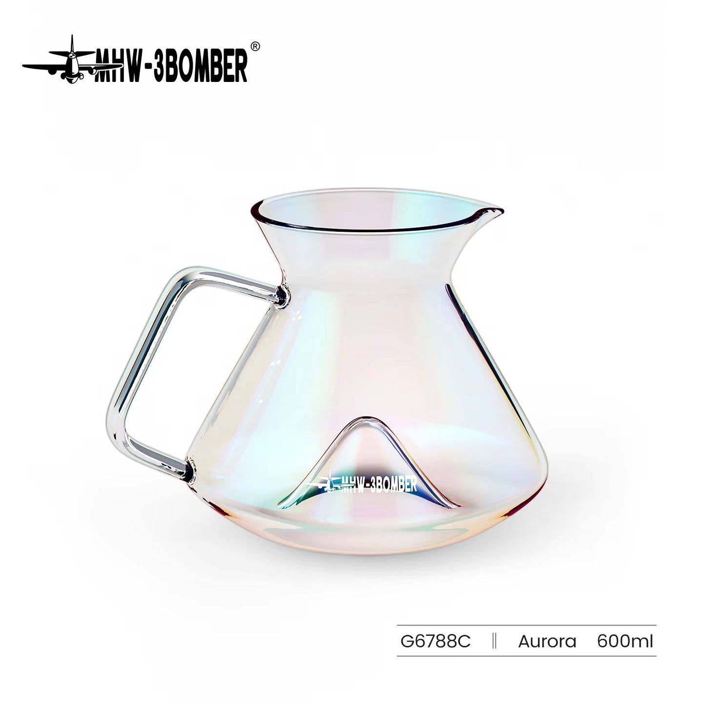 MHW3BOMBER Hill Coffee Server  High Borosilicate Glass Pour Over Server With Ergonomic Handle For B 9